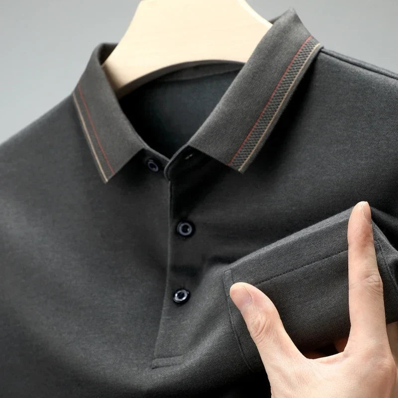 Arden Polo à Manches Longues en Coton 100 % conçu pour durer jusqu’à 10 ans - Hommfer