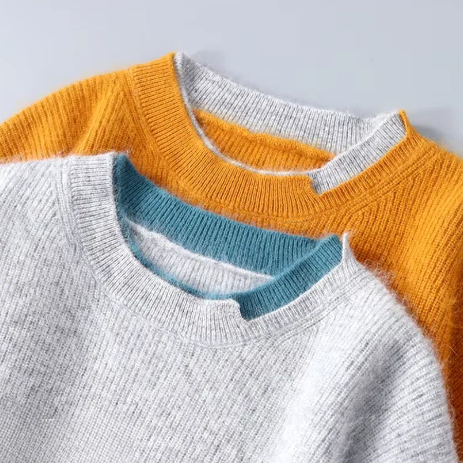 Arden Pull col rond en 100% cachemire peigné à coupe ajustée pour chaleur et confort - Hommfer
