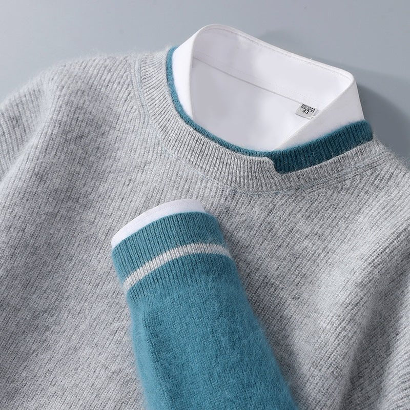 Arden Pull col rond en 100% cachemire peigné à coupe ajustée pour chaleur et confort - Hommfer