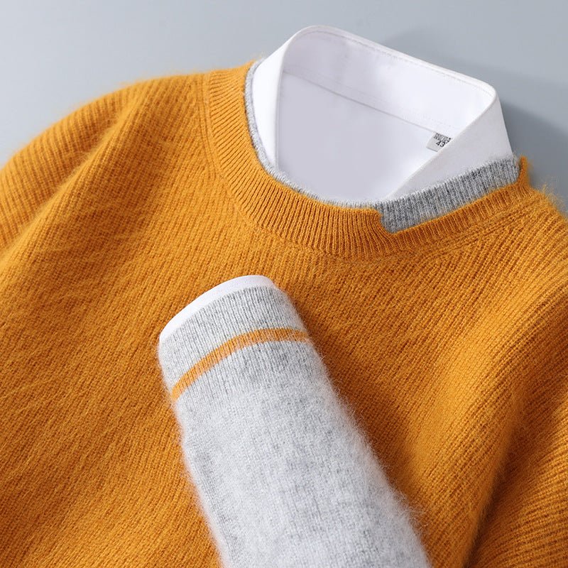 Arden Pull col rond en 100% cachemire peigné à coupe ajustée pour chaleur et confort - Hommfer