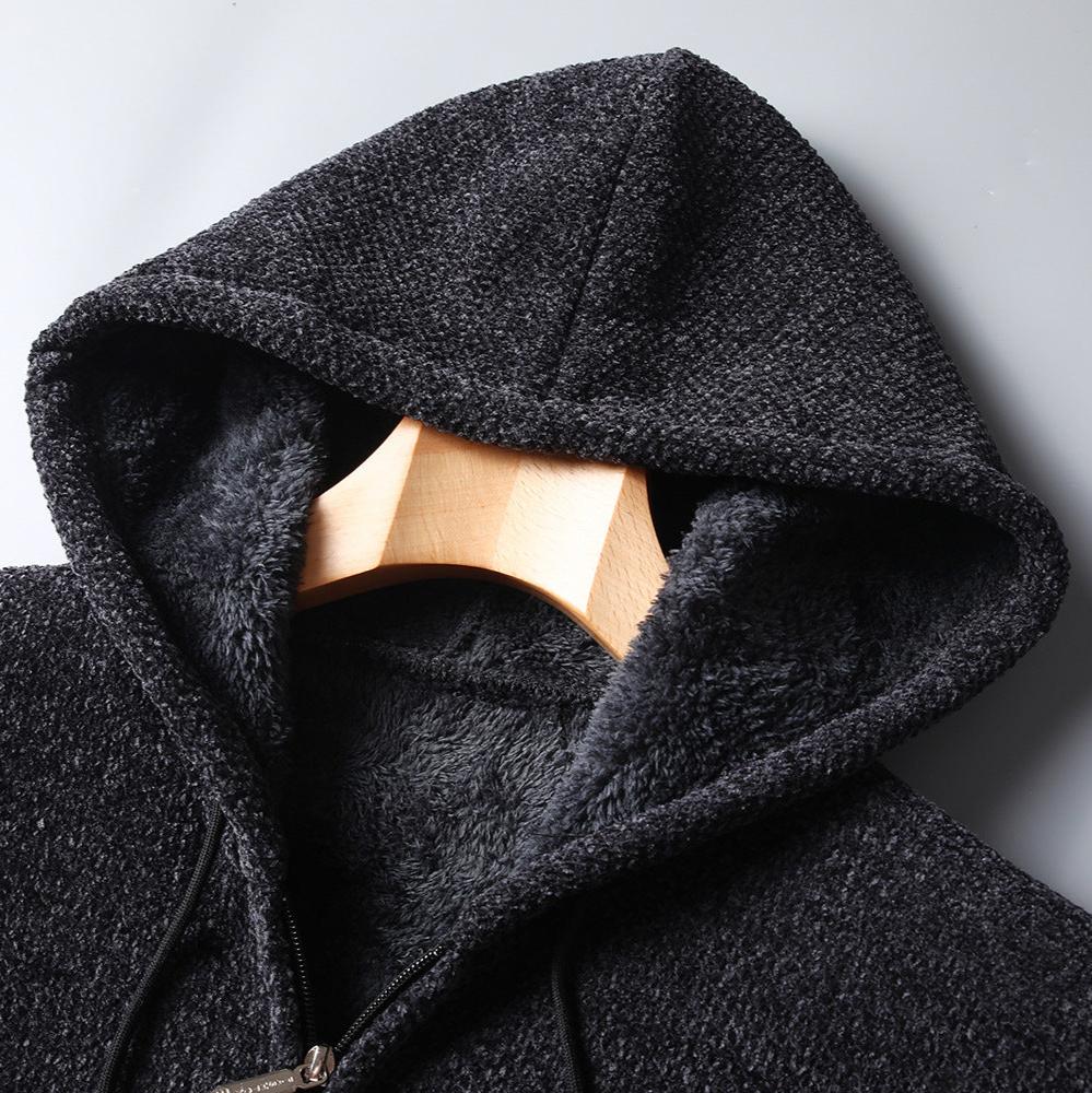 Arden Veste à Capuche Zippée en Laine Mélangée Doublée en Polaire pour Temps Froid - Hommfer