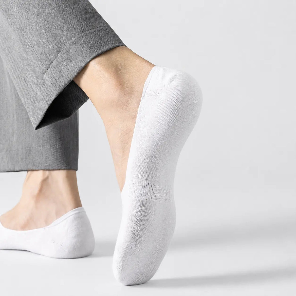 Aubin Chaussettes Invisibles en Coton Bio Respirant avec Talon Antidérapant Breveté pour un maintien toute la journée - Hommfer
