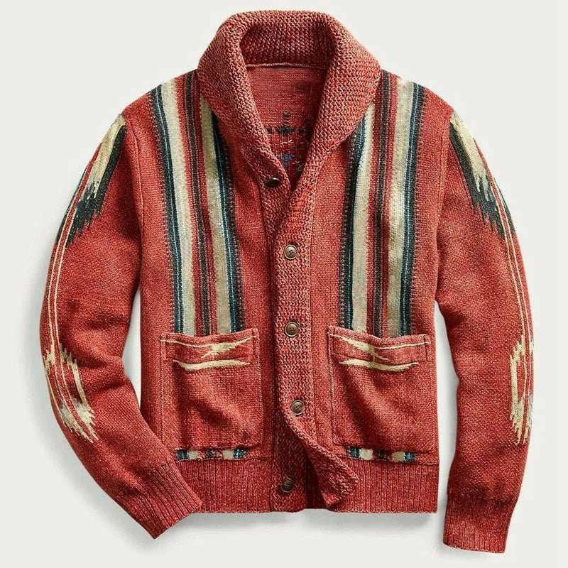 Bastien Cardigan en mélange de laine vierge avec jacquard vintage pour une chaleur respirante toute l’année - Hommfer