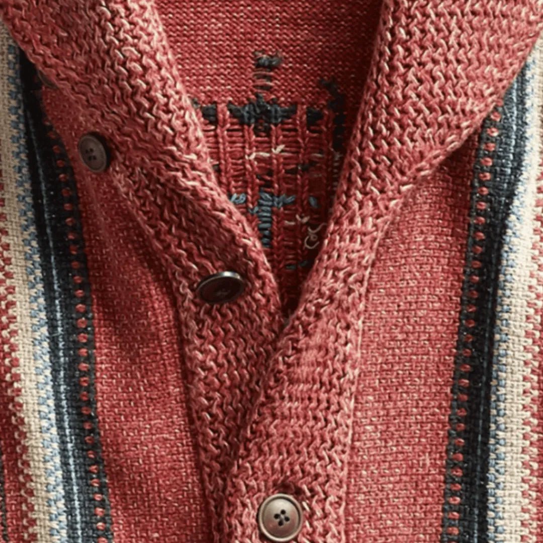 Bastien Cardigan en mélange de laine vierge avec jacquard vintage pour une chaleur respirante toute l’année - Hommfer