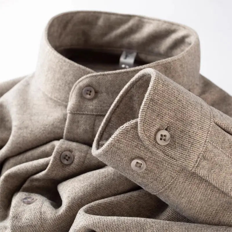 Bastien Chemise en flanelle épaisse et chaude à col montant pour temps froid - Hommfer