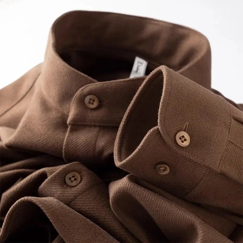 Bastien Chemise en flanelle épaisse et chaude à col montant pour temps froid - Hommfer