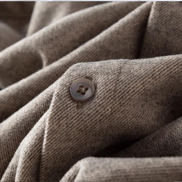 Bastien Chemise en flanelle épaisse et chaude à col montant pour temps froid - Hommfer
