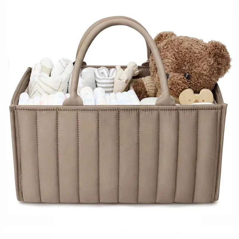 Caddy à couches en 100 % coton avec poignées longues et séparateur amovible, 38 x 25 x 18 cm - Hommfer