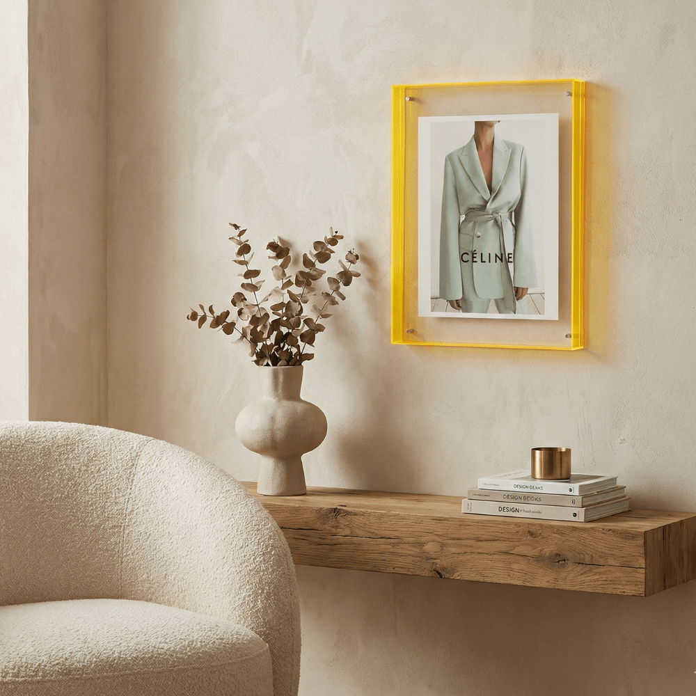 Cadre photo en acrylique de haute qualité à bord coloré vif pour mettre en valeur affiches et tirages artistiques - Hommfer