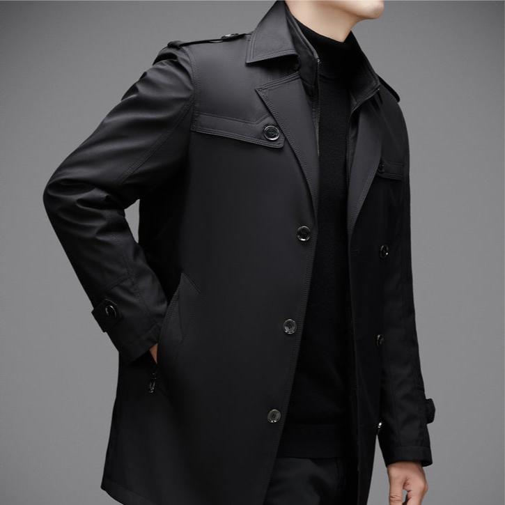 Calder Double-Breasted Overcoat with Mulberry Silk Insulation and Durable Technical Shell for Harsh Winter - Hommfer
