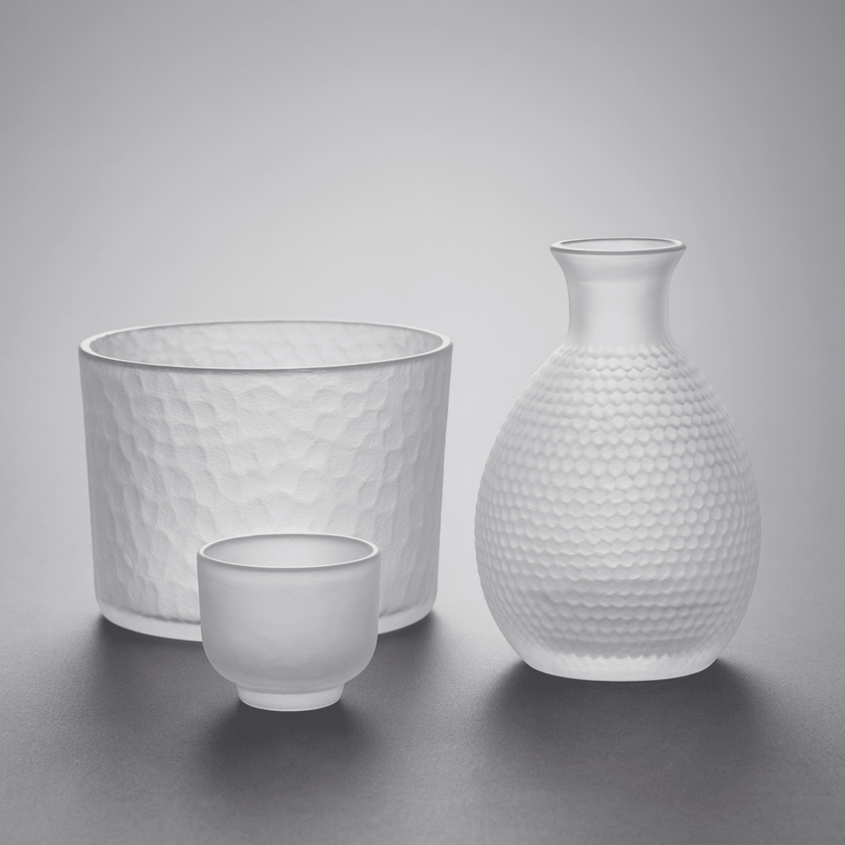 Ensemble 6 pièces pour saké et spiritueux en verre écologique avec carafe, seau à glace et 4 verres, inspiré du Japon - Hommfer