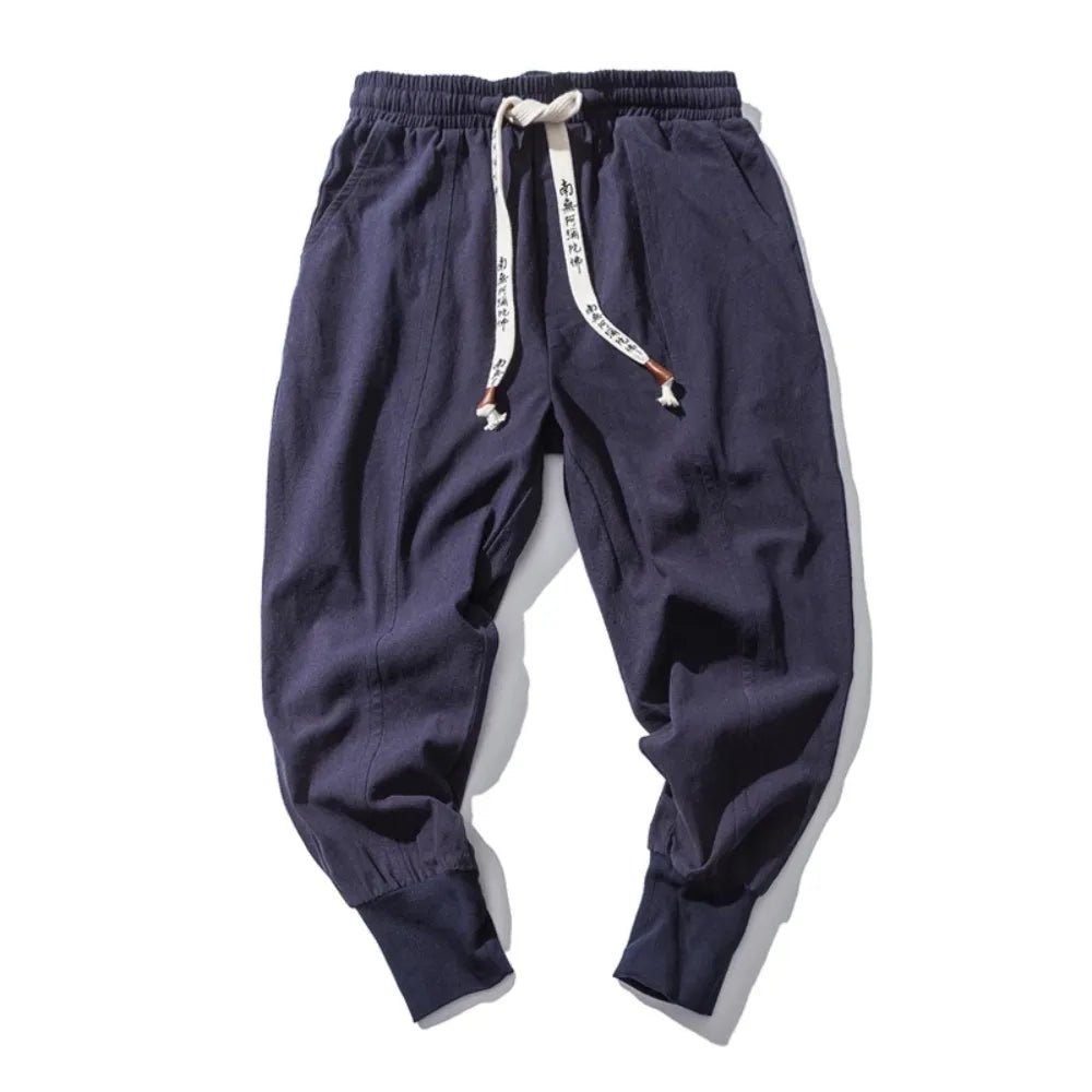 Hommfer - Akio Men's Japanese-Inspired Harem Pants in Breathable Cotton Blend for Everyday Comfort - Hommfer