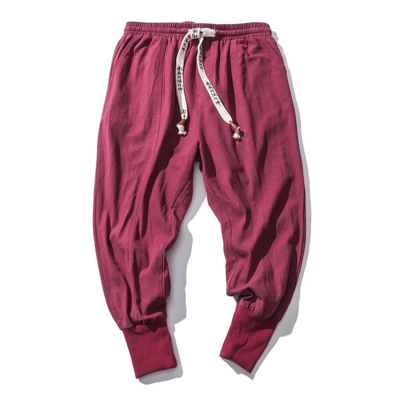 Hommfer - Akio Men's Japanese-Inspired Harem Pants in Breathable Cotton Blend for Everyday Comfort - Hommfer