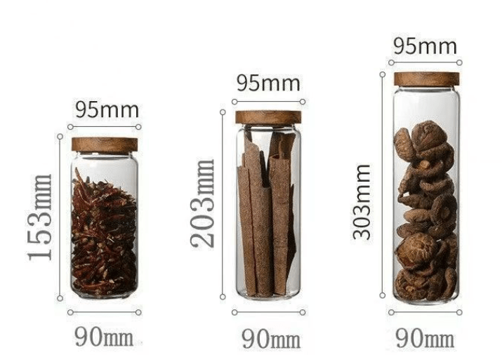 Hommfer – Bocaux en Verre Empilables avec Couvercle en Bois - Hommfer