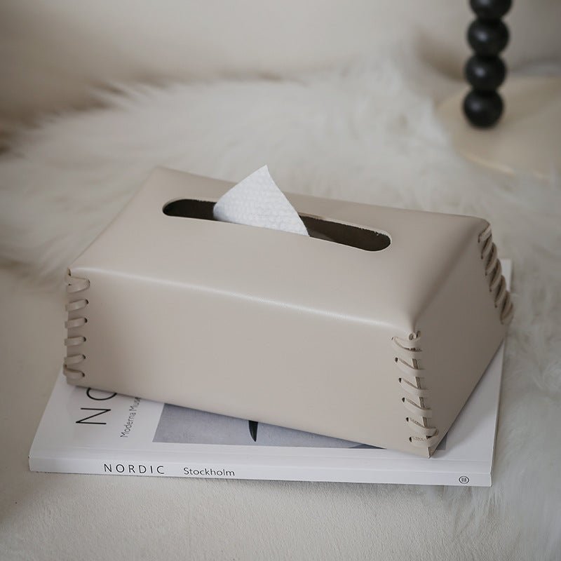 Hommfer – Boîte à Mouchoirs de Luxe en Cuir Tressé - Hommfer