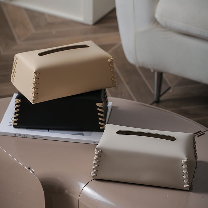 Hommfer – Boîte à Mouchoirs de Luxe en Cuir Tressé - Hommfer