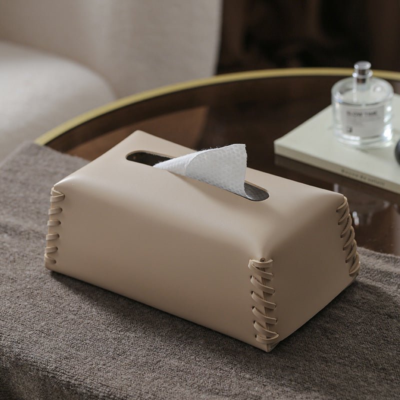 Hommfer – Boîte à Mouchoirs de Luxe en Cuir Tressé - Hommfer