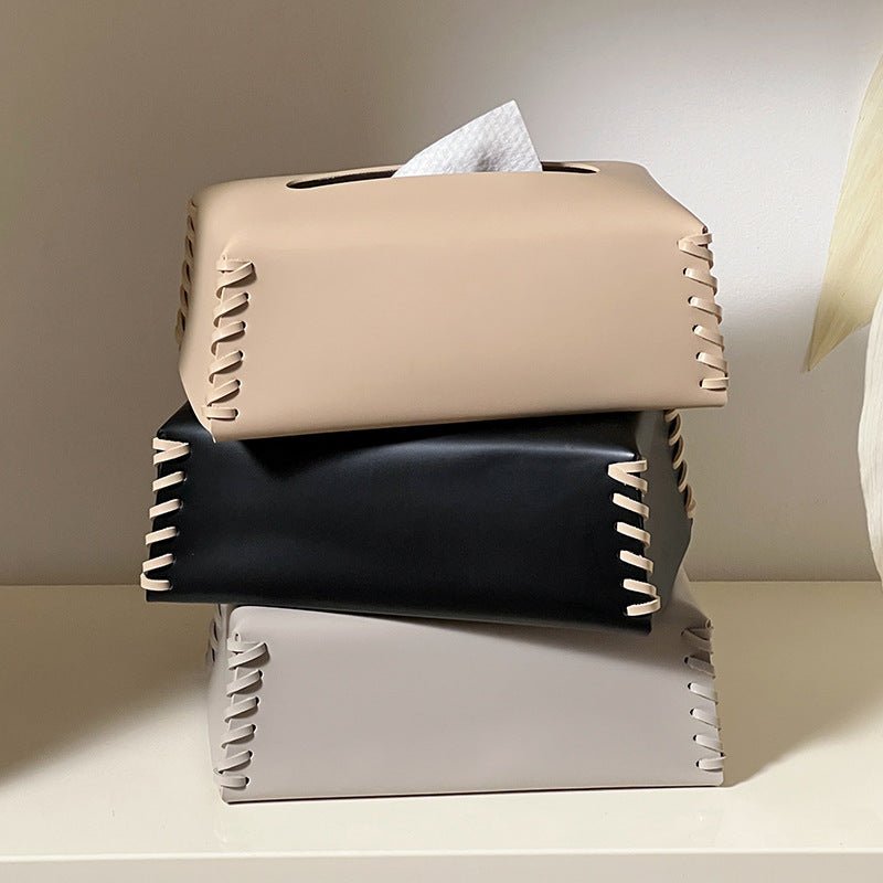 Hommfer – Boîte à Mouchoirs de Luxe en Cuir Tressé - Hommfer