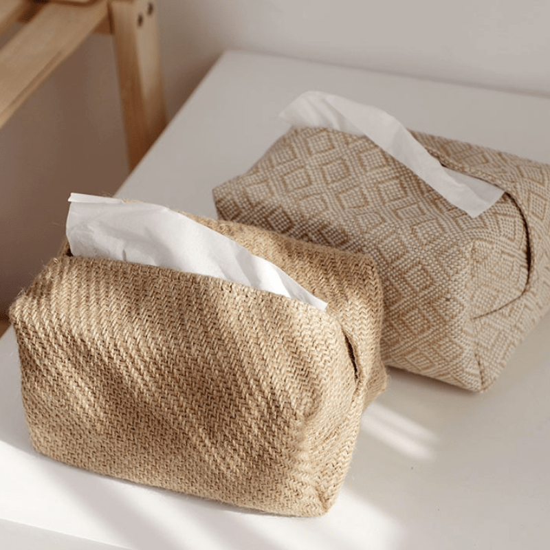 Hommfer – Boîte à Mouchoirs en Tissu Coton et Lin - Hommfer