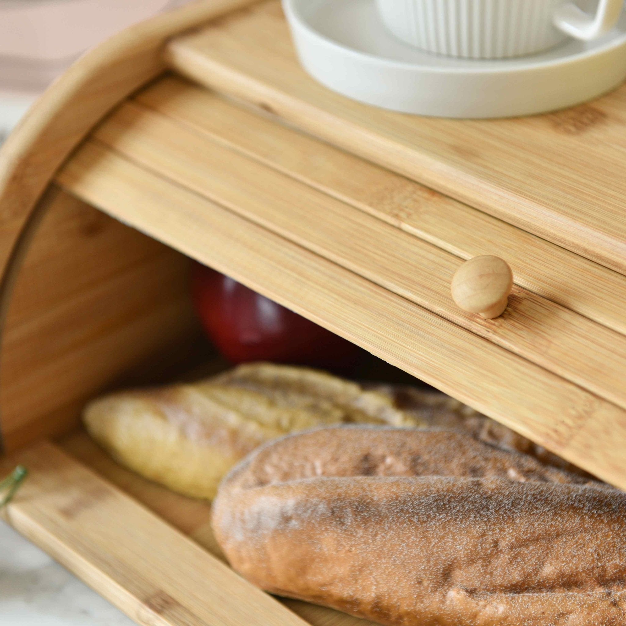 Hommfer – Boîte à Pain en Bois de Bambou avec Couvercle Coulissant - Hommfer