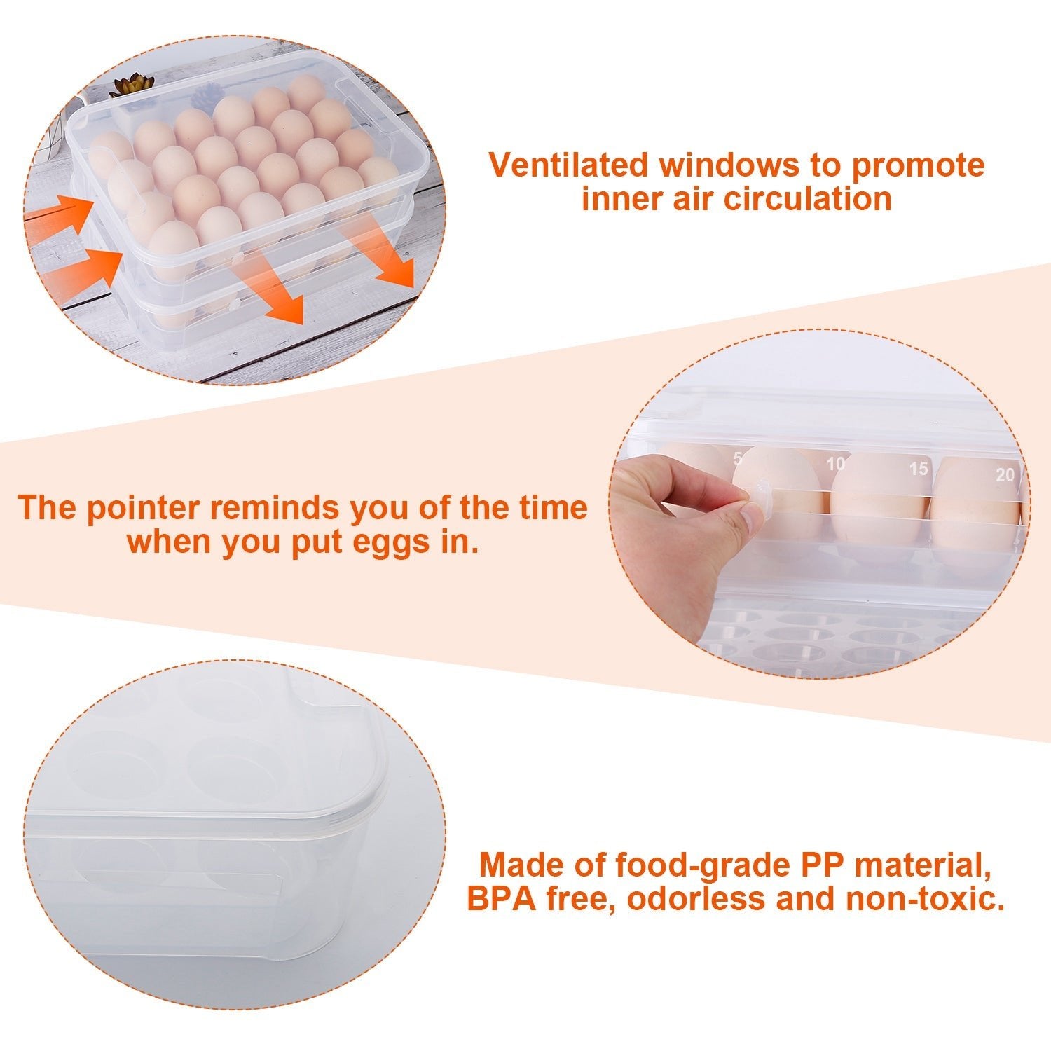 Hommfer – Boîte de rangement empilable pour œufs en plastique (lot de 2) - Hommfer