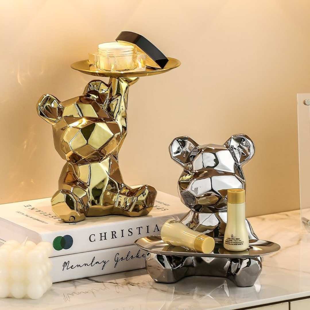 Hommfer - Bol décoratif en porcelaine ours - Hommfer