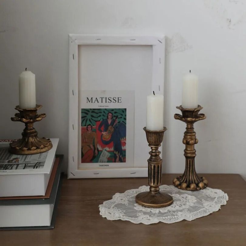 Hommfer – Bougeoir Rustique Doré au Style Élégant et Intemporel - Hommfer