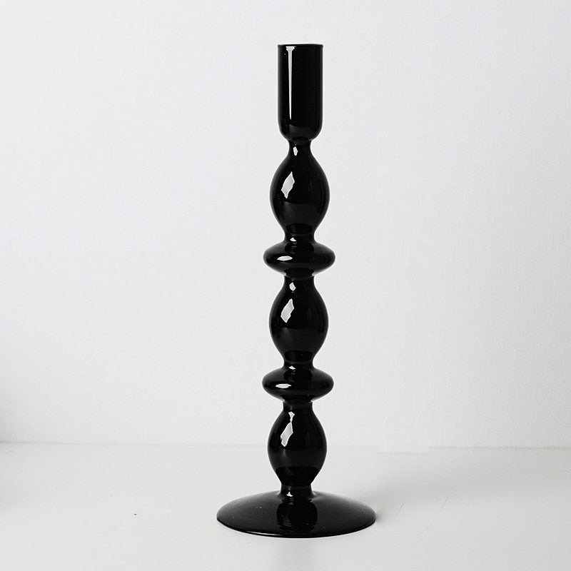 Hommfer – Bougeoirs Élégants en Verre Noir - Hommfer