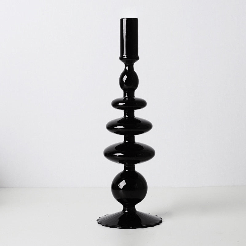 Hommfer – Bougeoirs Élégants en Verre Noir - Hommfer