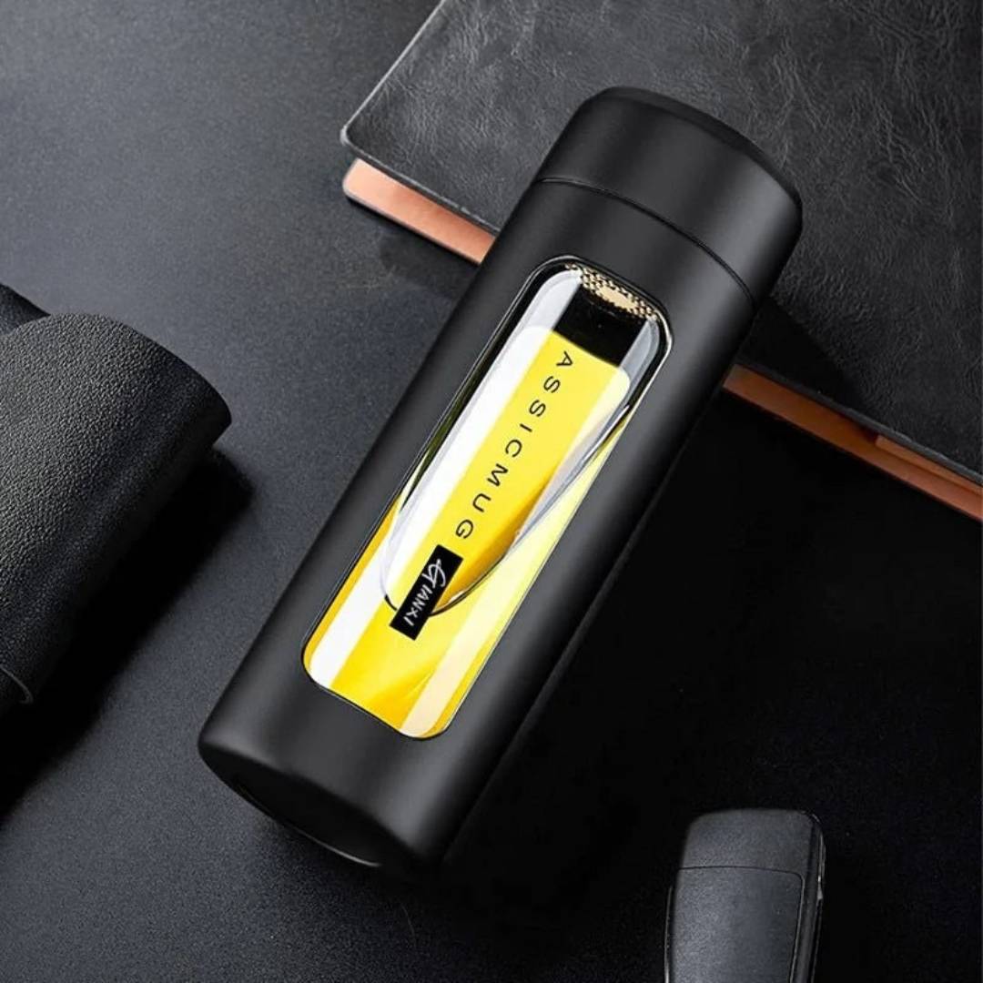 Hommfer – Bouteille en Verre Double Paroi avec Couvercle Isotherme - Hommfer