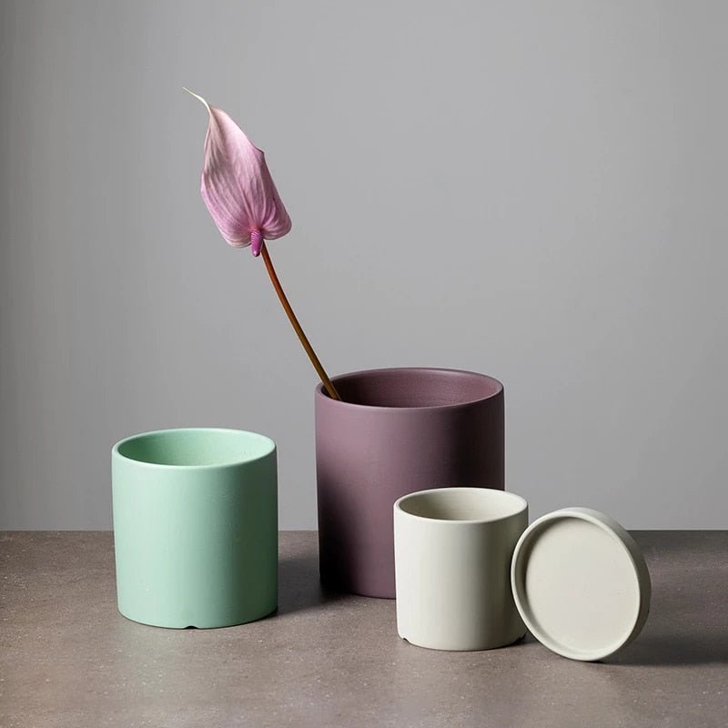 Hommfer – Cache - Pot en Céramique avec Soucoupe - Hommfer