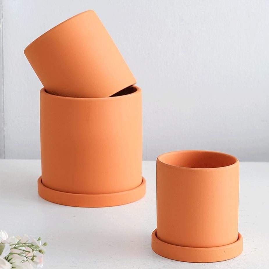 Hommfer – Cache - Pot en Céramique avec Soucoupe - Hommfer