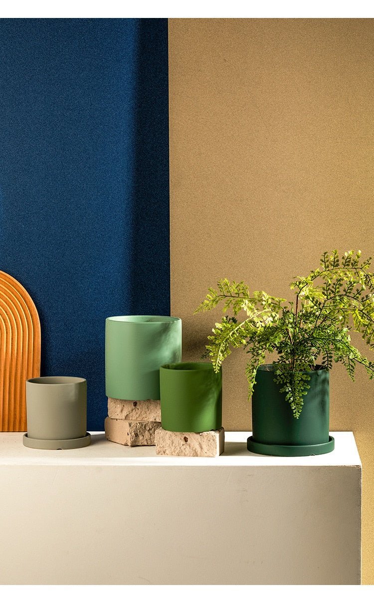 Hommfer – Cache - Pot en Céramique avec Soucoupe - Hommfer