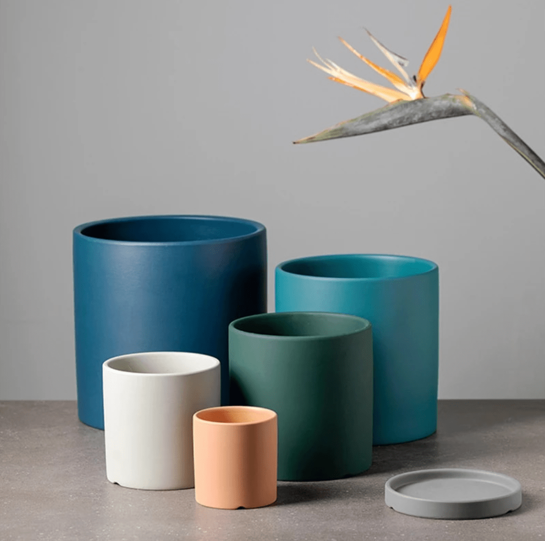 Hommfer – Cache - Pot en Céramique avec Soucoupe - Hommfer