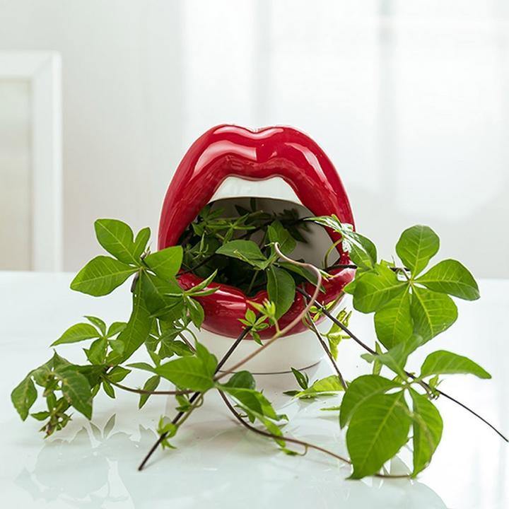 Hommfer - Cache - Pot en Céramique Forme Lèvres pour le Salon - Hommfer