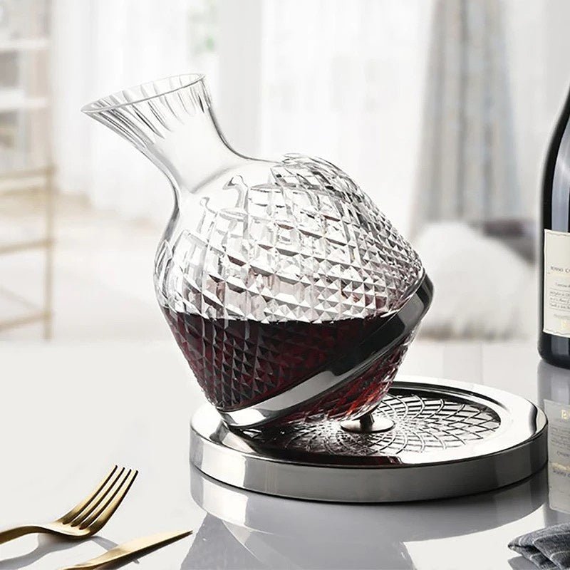 Hommfer – Carafe à décanter rotative et élégante en cristal - Hommfer