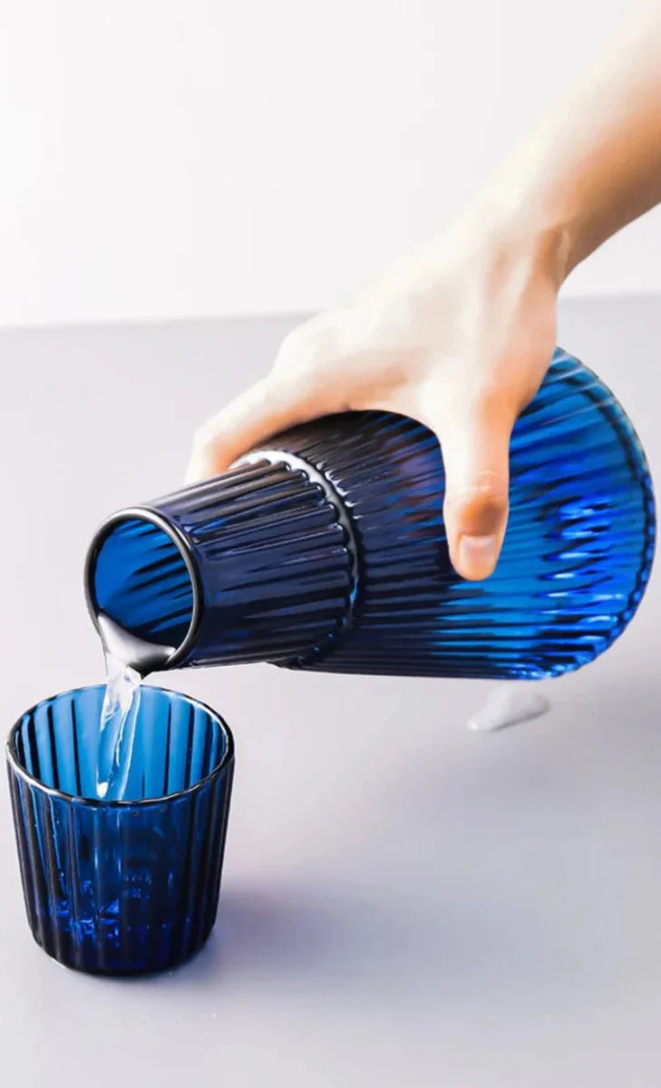 Hommfer – Carafe en Verre Plissé avec Gobelet - Hommfer