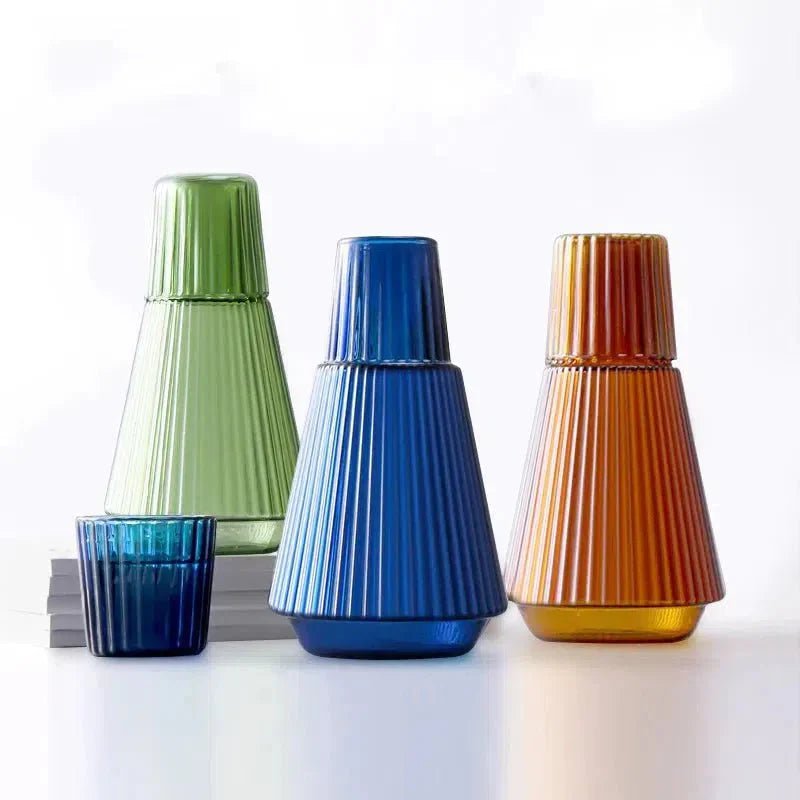 Hommfer – Carafe en Verre Plissé avec Gobelet - Hommfer