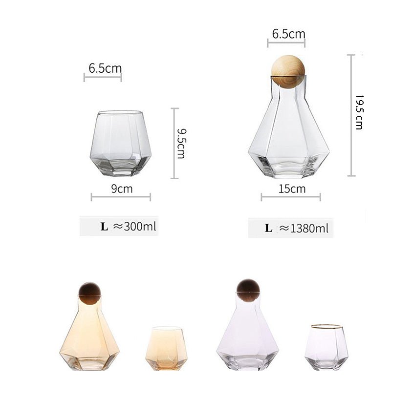 Hommfer – Carafe et Verres en Verre Taillé Style Diamant - Hommfer
