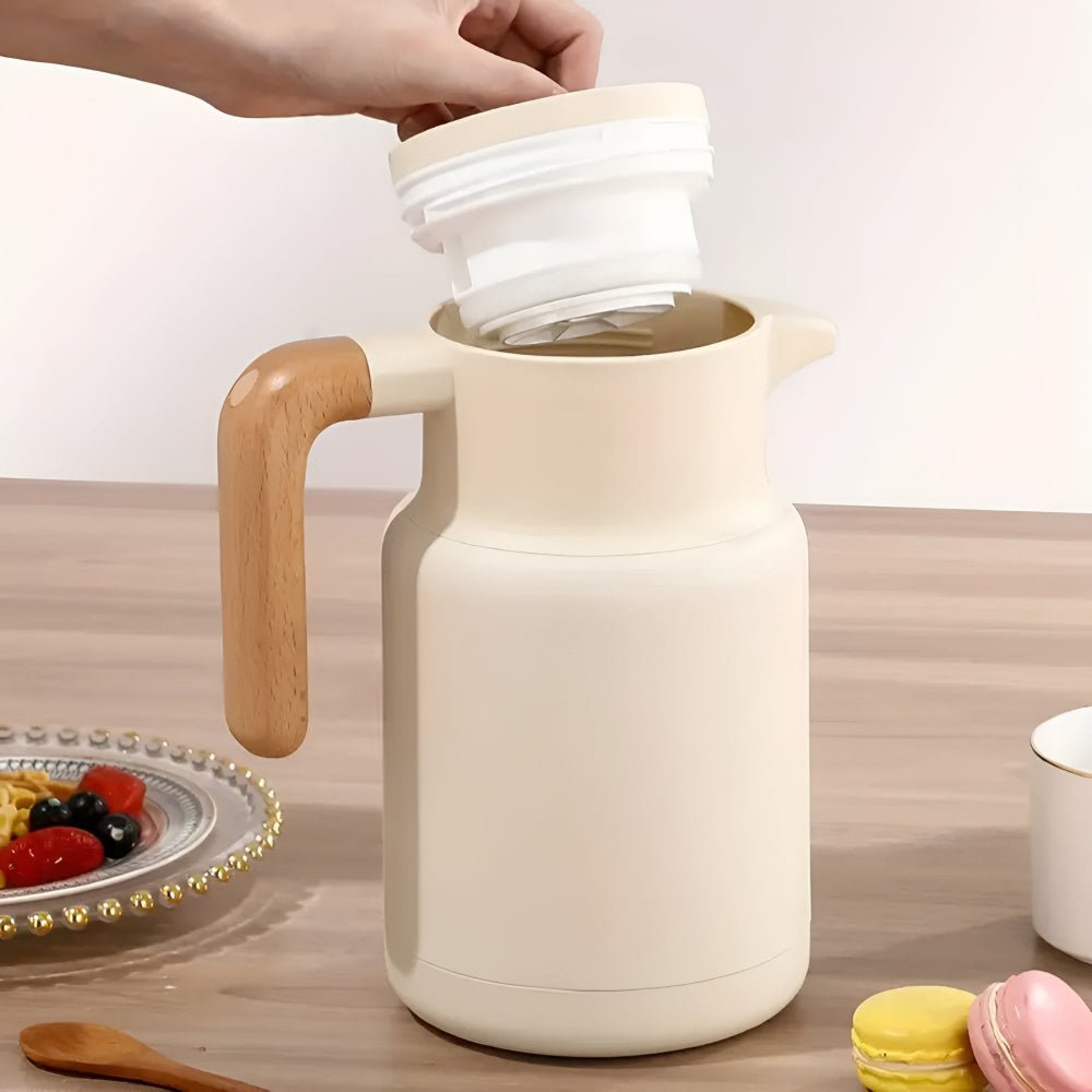Hommfer – Carafe Isotherme avec Poignée en Bois - Hommfer