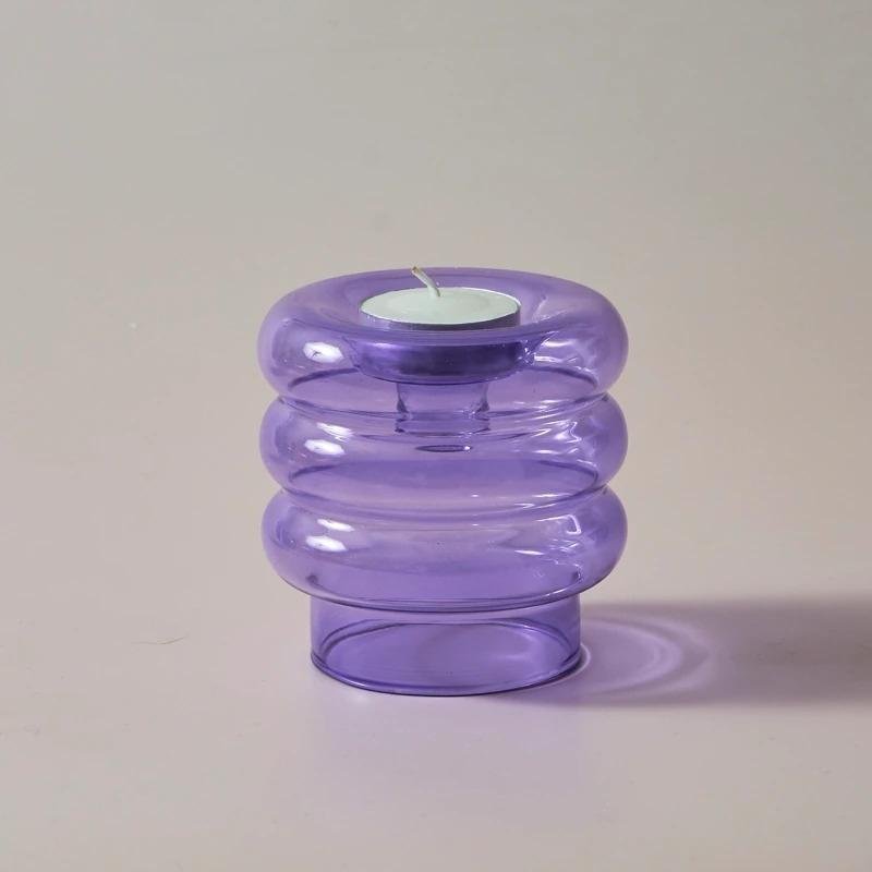 Hommfer – Centre de Table en Verre Abstrait avec Bougeoir et Photophore - Hommfer
