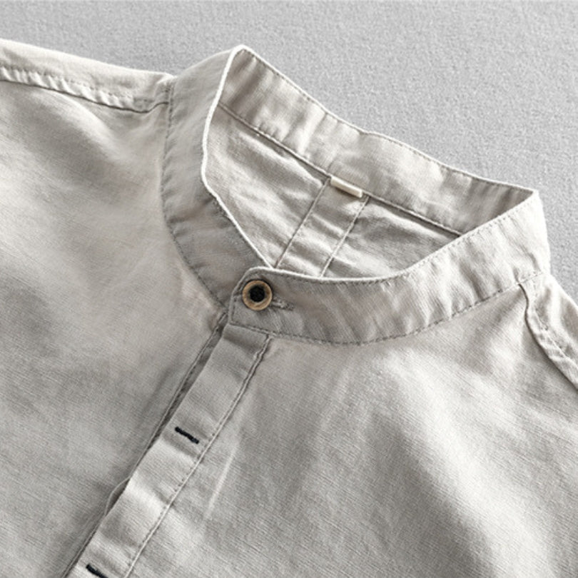 Hommfer - Chemise Nukada en Lin et Coton - Style Japonais Polyvalent - Hommfer