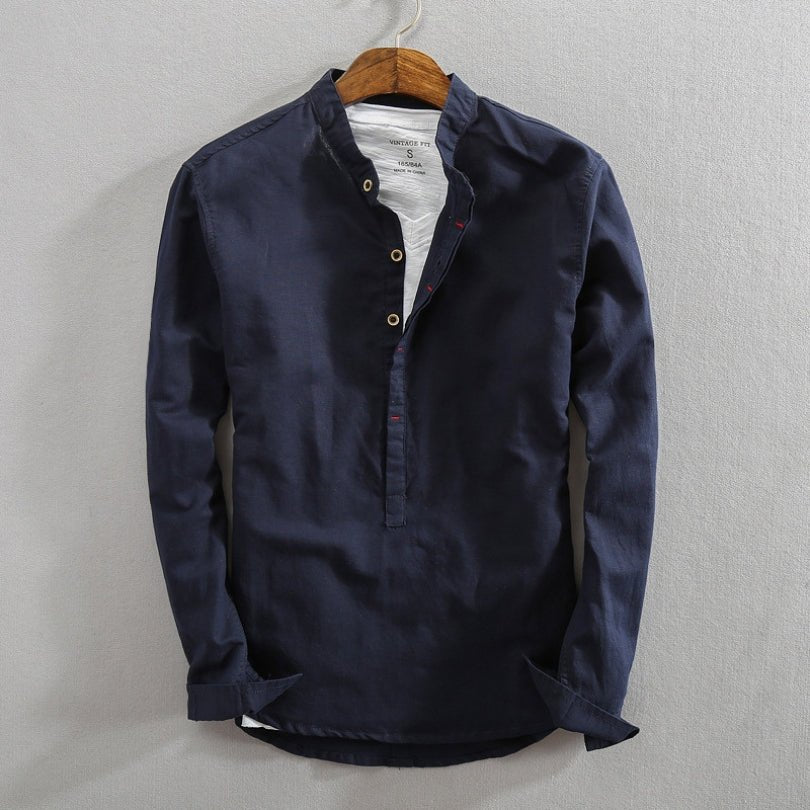 Hommfer - Chemise Nukada en Lin et Coton - Style Japonais Polyvalent - Hommfer