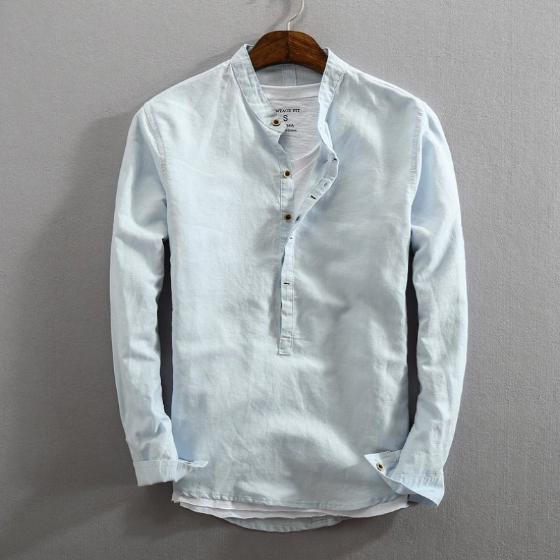 Hommfer - Chemise Pull Nukada en Coton Mélangé - Style Japonais Polyvalent - Hommfer