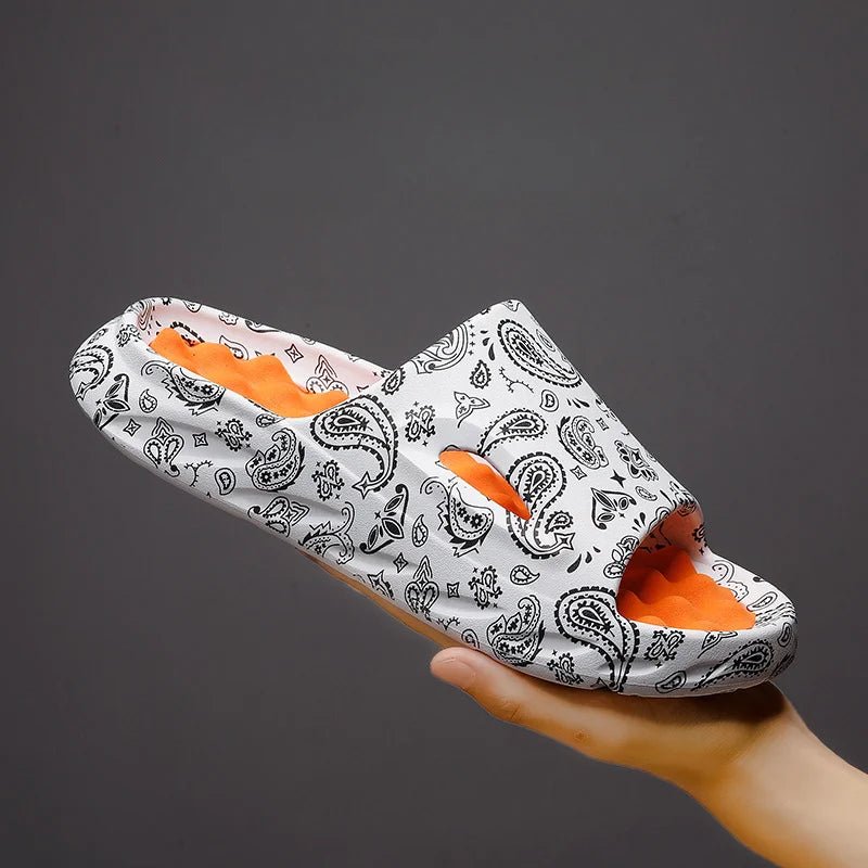 Hommfer - Claquettes Homme Paisley - Semelle Antidérapante & Confort Mousse - Hommfer