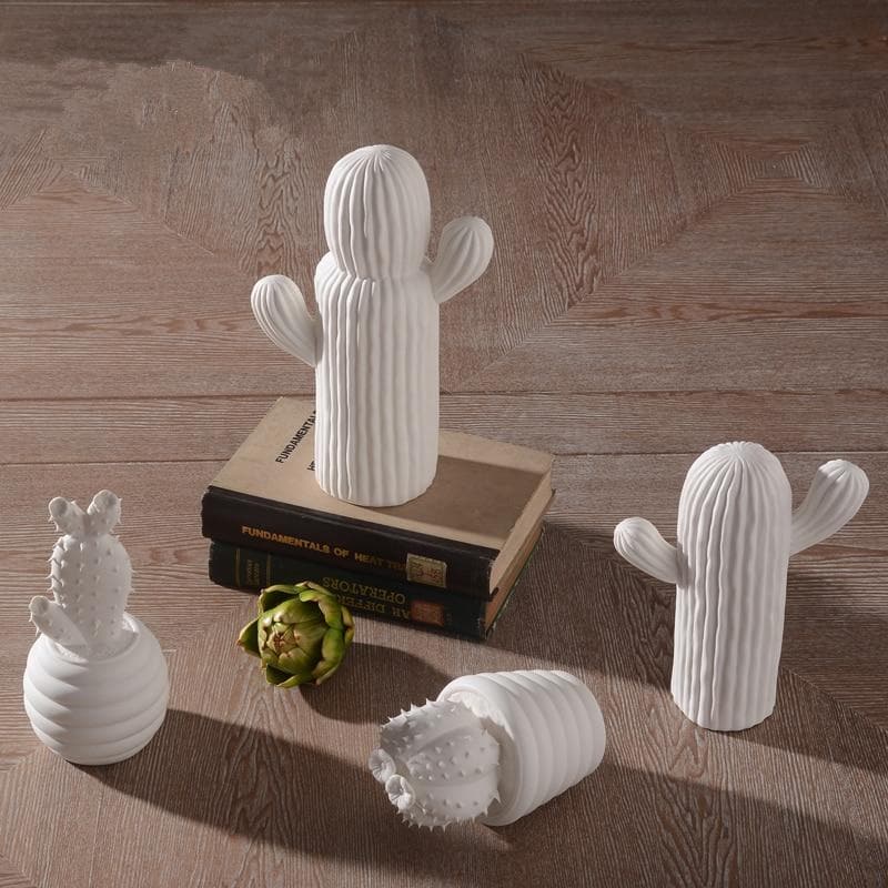 Hommfer – Collection de Cactus en Porcelaine Blanche - Hommfer