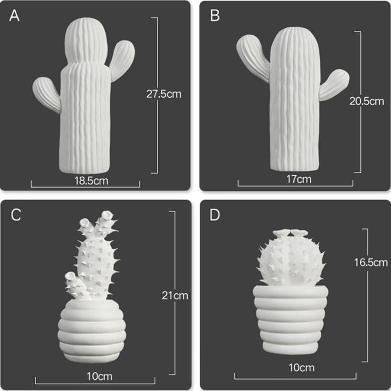 Hommfer – Collection de Cactus en Porcelaine Blanche - Hommfer
