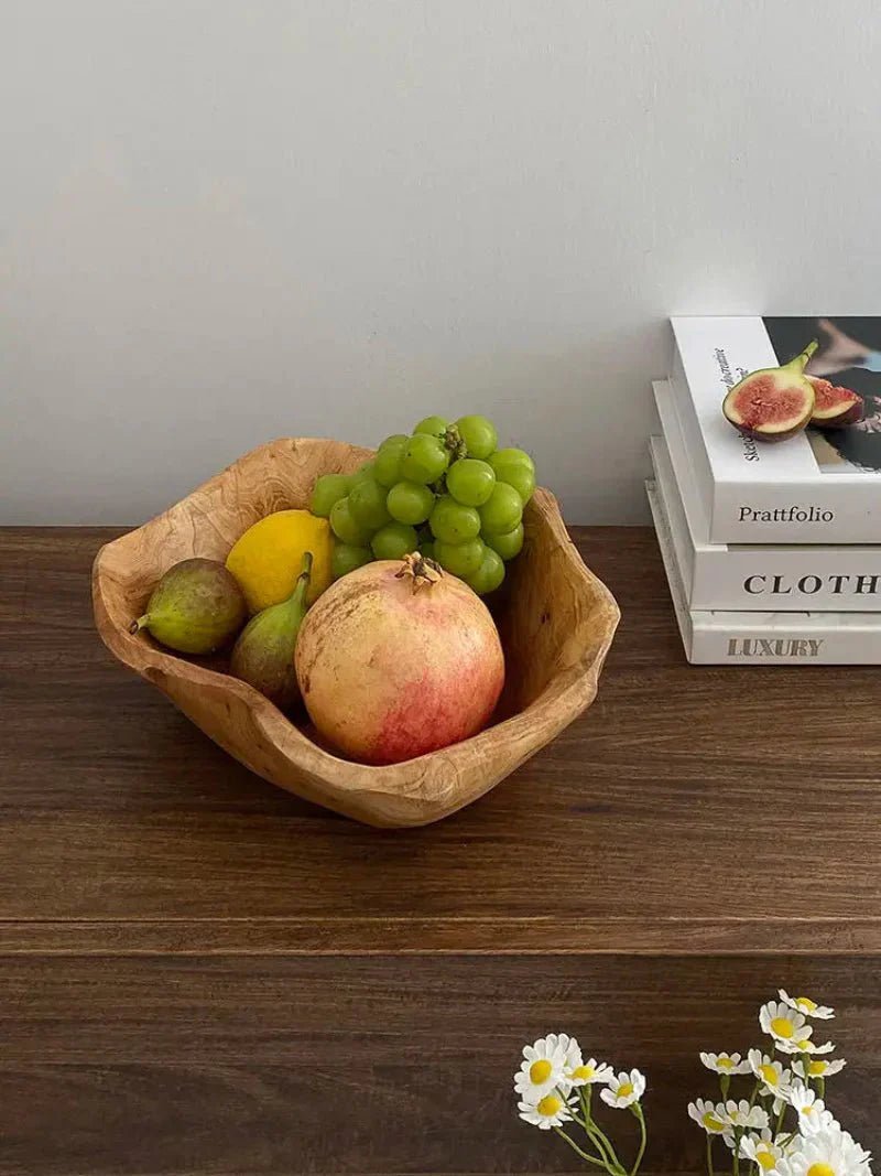 Hommfer – Coupe à Fruits en Bois Naturel Sculpté - Hommfer
