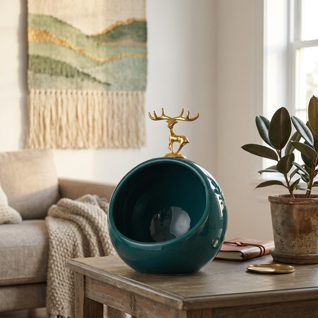 Hommfer – Coupelle Décorative en Céramique avec Motif de Cerf - Hommfer