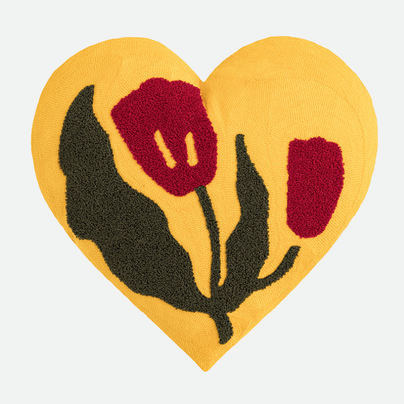 Hommfer – Coussin Brodé avec Fleur en Peluche - Hommfer